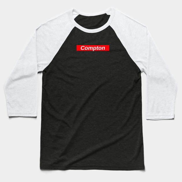 Compton // Red Box Logo Baseball T-Shirt by FlexxxApparel